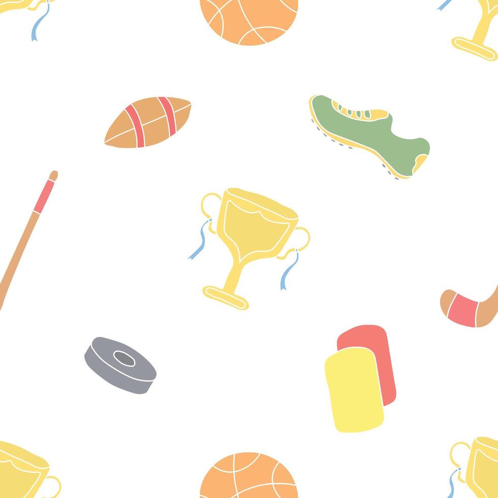Seamless sport pattern. Background with sports icons vector