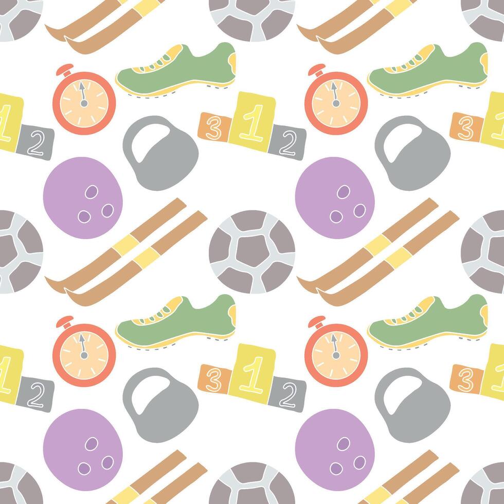 Seamless sport pattern. Background with sports icons vector