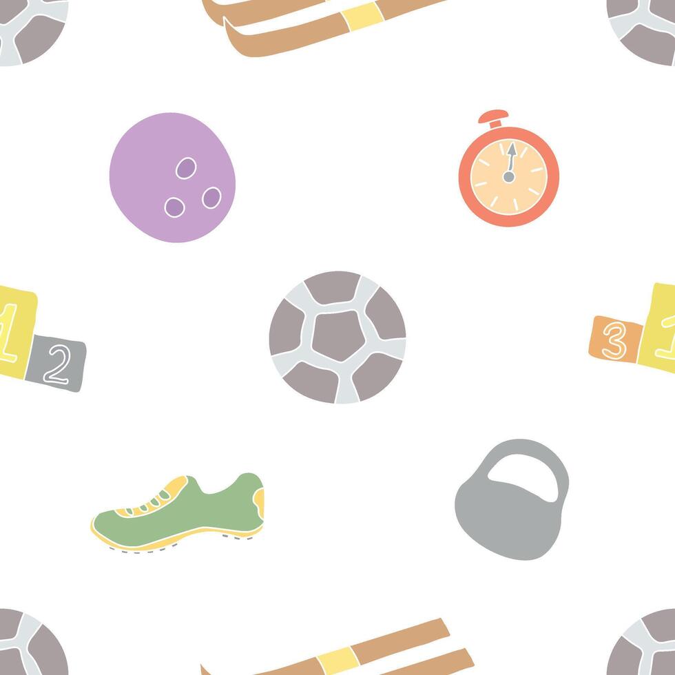 Seamless sport pattern. Background with sports icons vector
