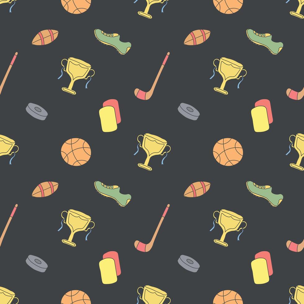 Seamless sport pattern. Background with sports icons vector