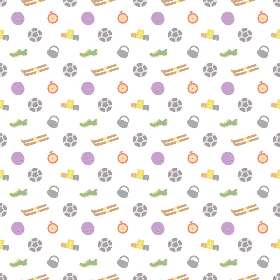 Seamless sport pattern. Background with sports icons vector