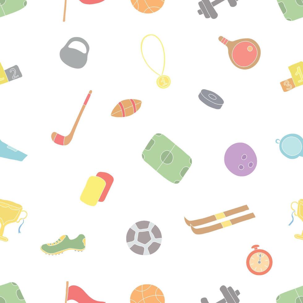 Seamless sport pattern. Background with sports icons vector