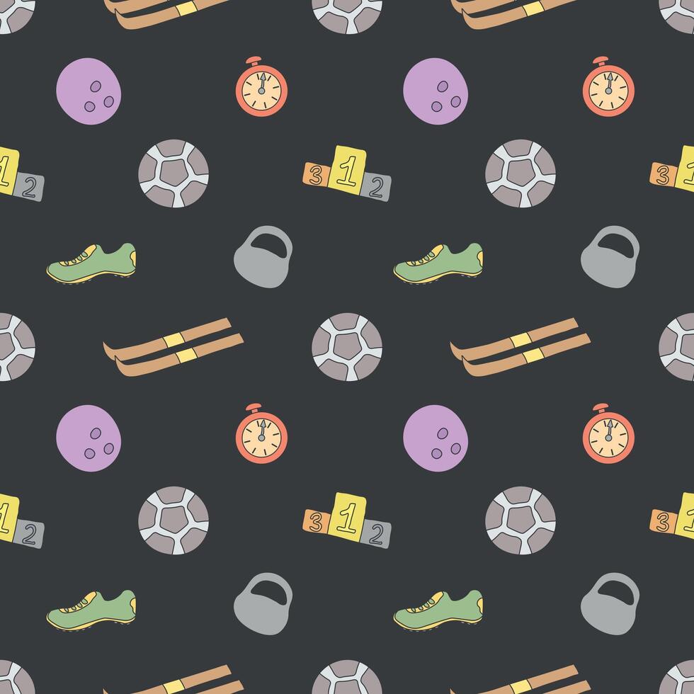 Seamless sport pattern. Background with sports icons vector