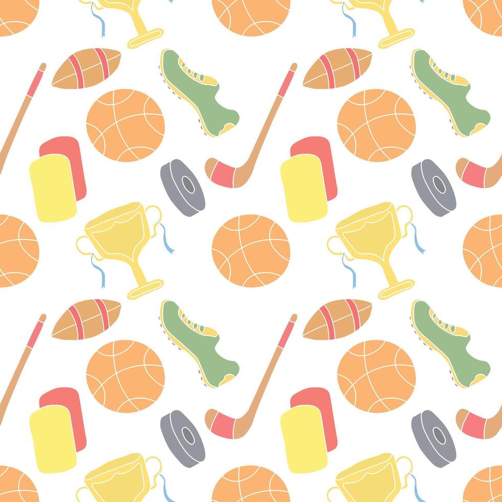 Seamless sport pattern. Background with sports icons vector