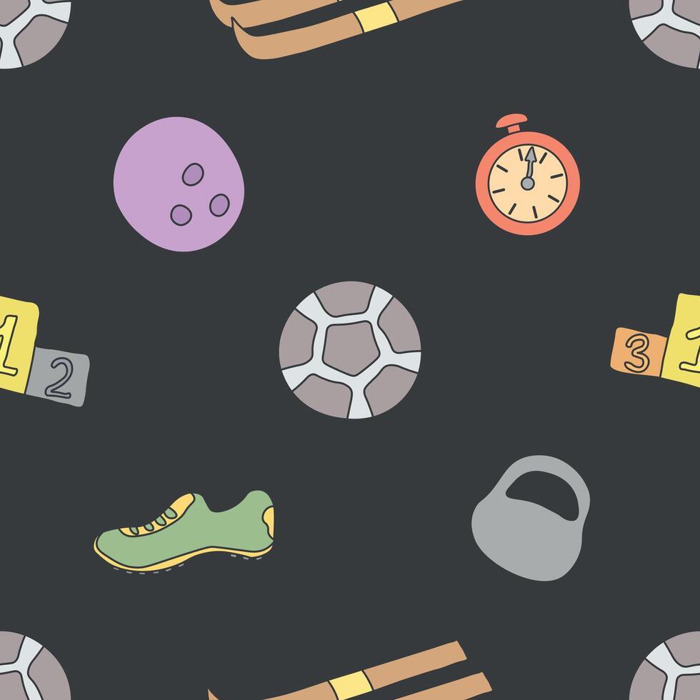 Seamless sport pattern. Background with sports icons vector