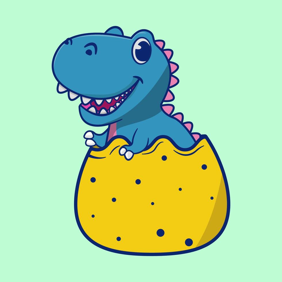 Cute dino hatch vector