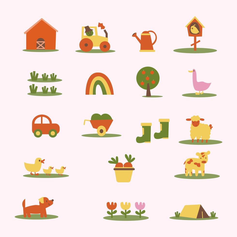Farm flat icon vector