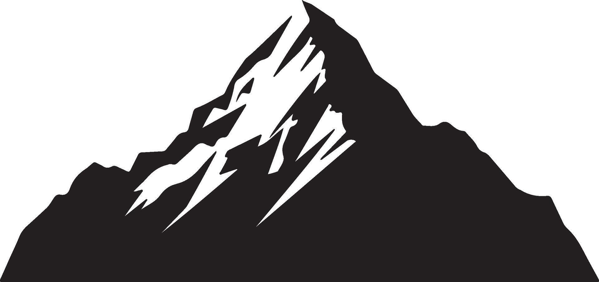 Mountain Silhouette Illustration White Background vector