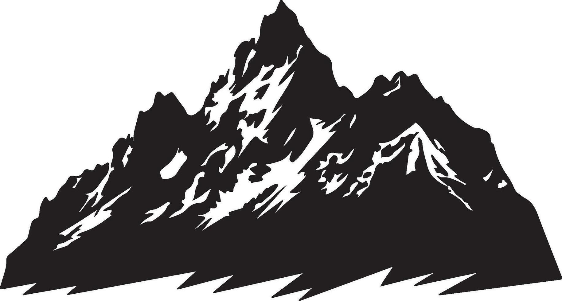 Mountain Silhouette Illustration White Background vector