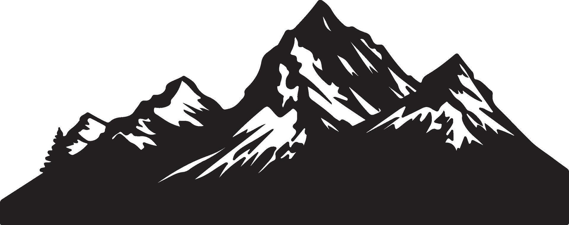 Mountain Silhouette Illustration White Background vector