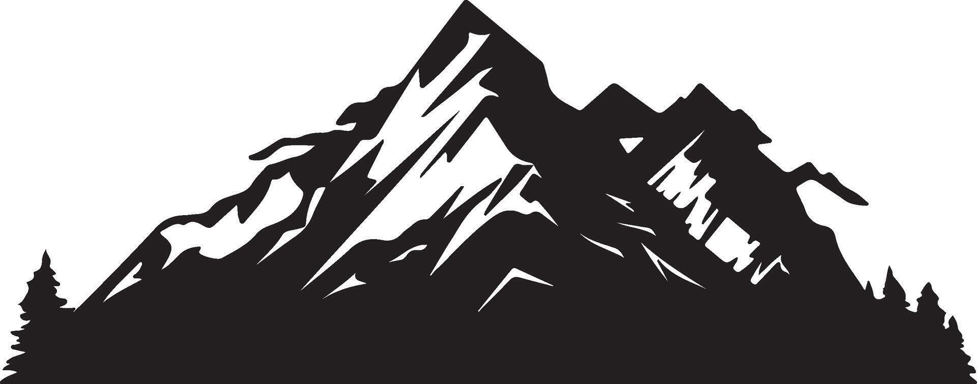 Mountain Silhouette Illustration White Background vector