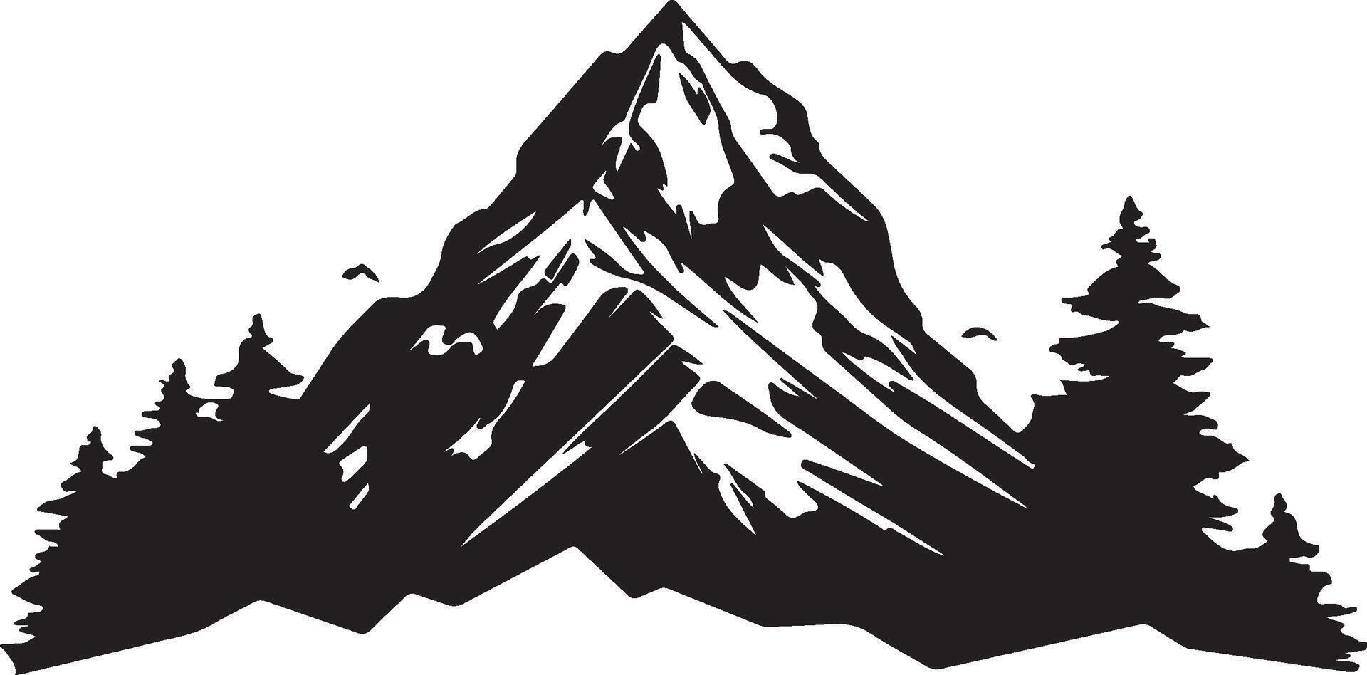 Mountain Silhouette Illustration White Background vector