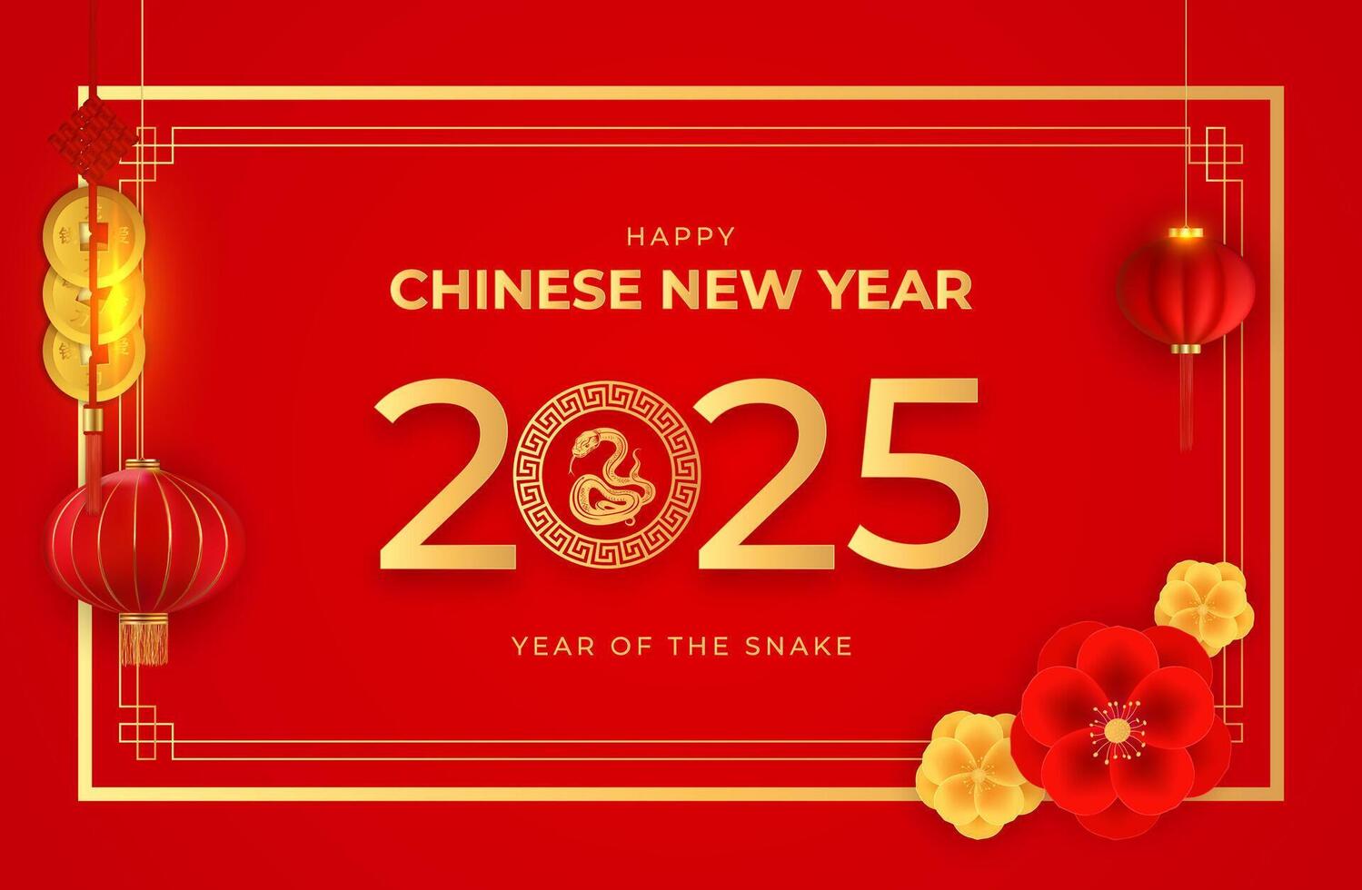 Happy Chinese 2025 New Year Background. Illustration vector
