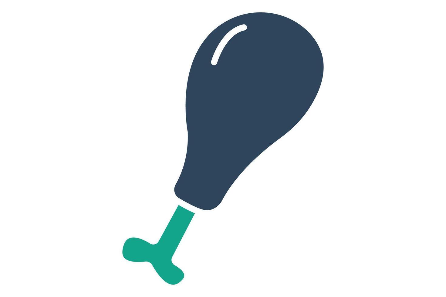 Chicken leg icon. icon related to protein source. solid icon style. nutrition elements illustration vector