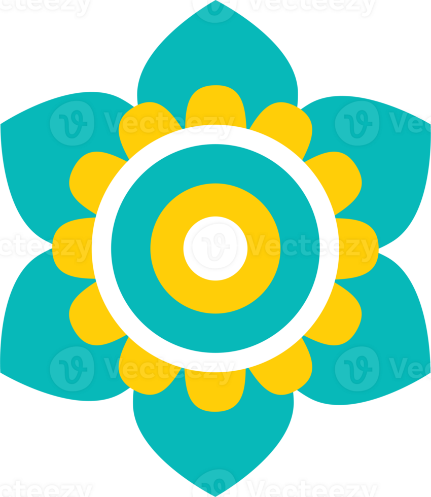 Blue And Yellow Flower Illustration png