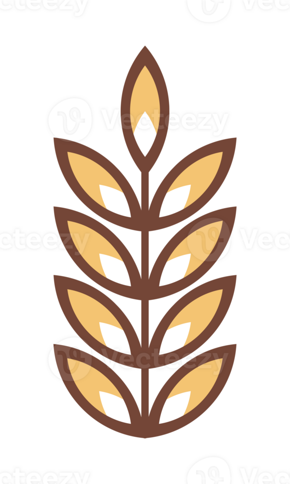 Retro Patterned Plant Illustration png