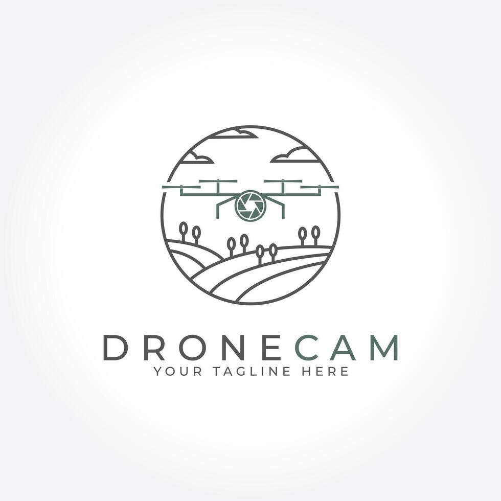 Drone logo, Farm Drone logo design template elements. illustration drone line logo vector