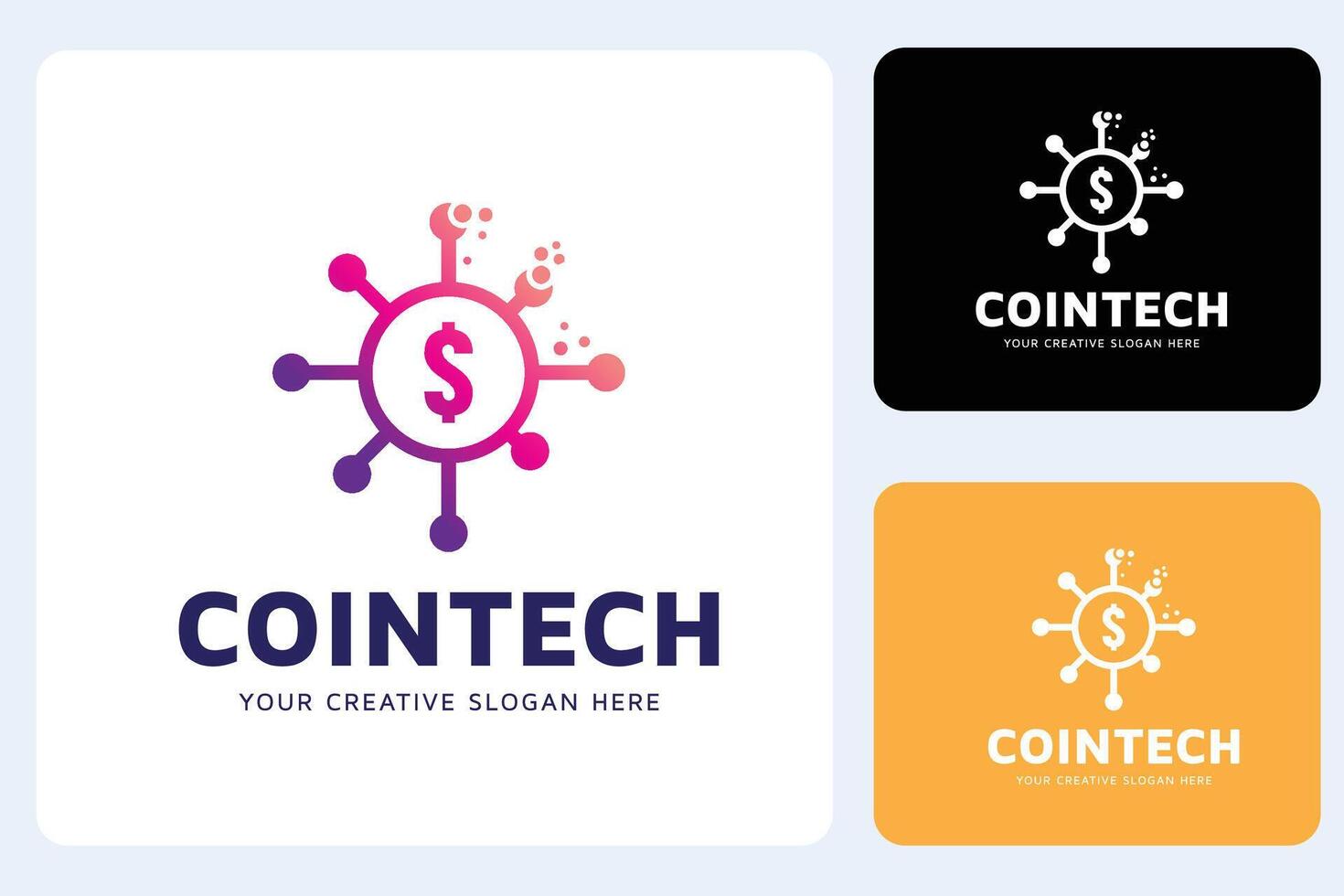 Coin Tech Logo Design Template vector