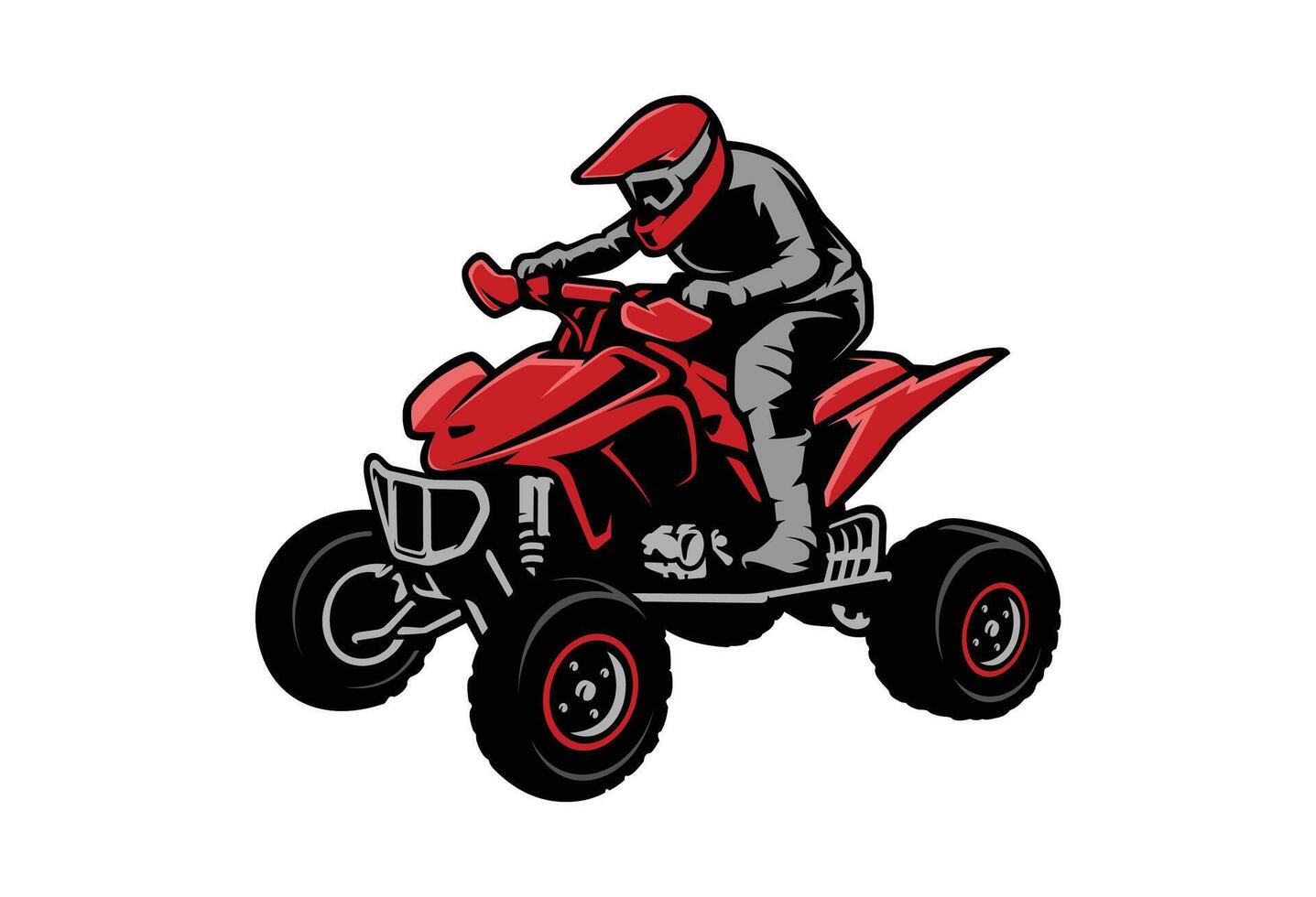 ATV illustration, sticker, with white background vector