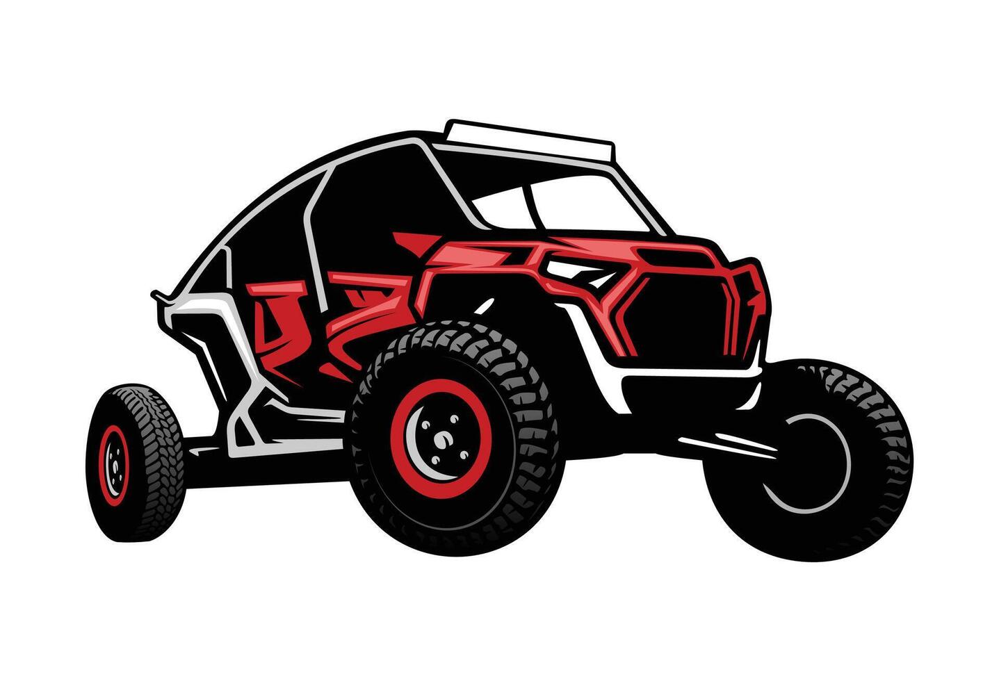 UTV illustration, sticker, with white background vector