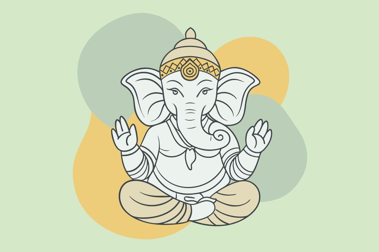 lord Ganesh line art vector