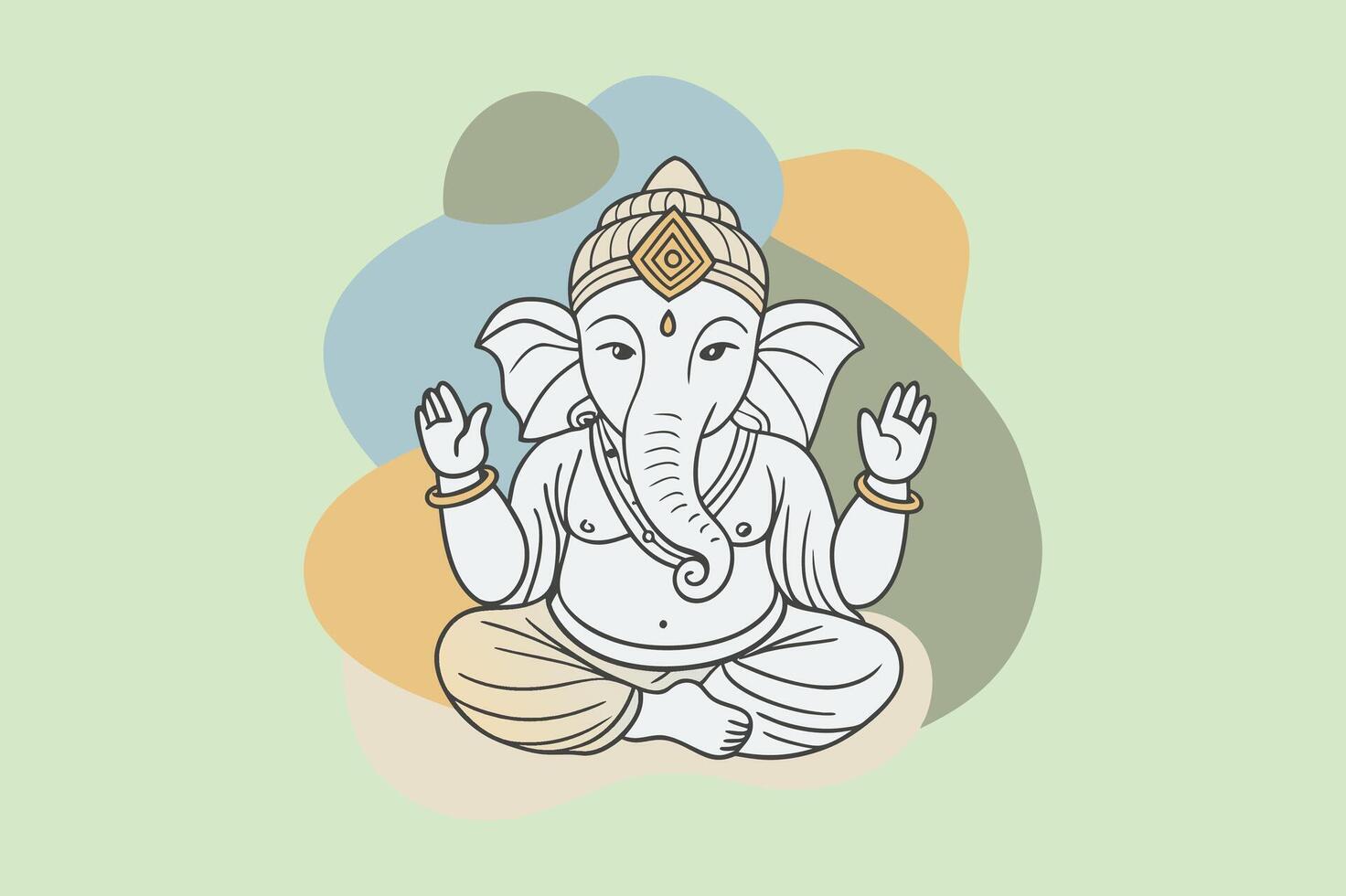lord Ganesh line art vector
