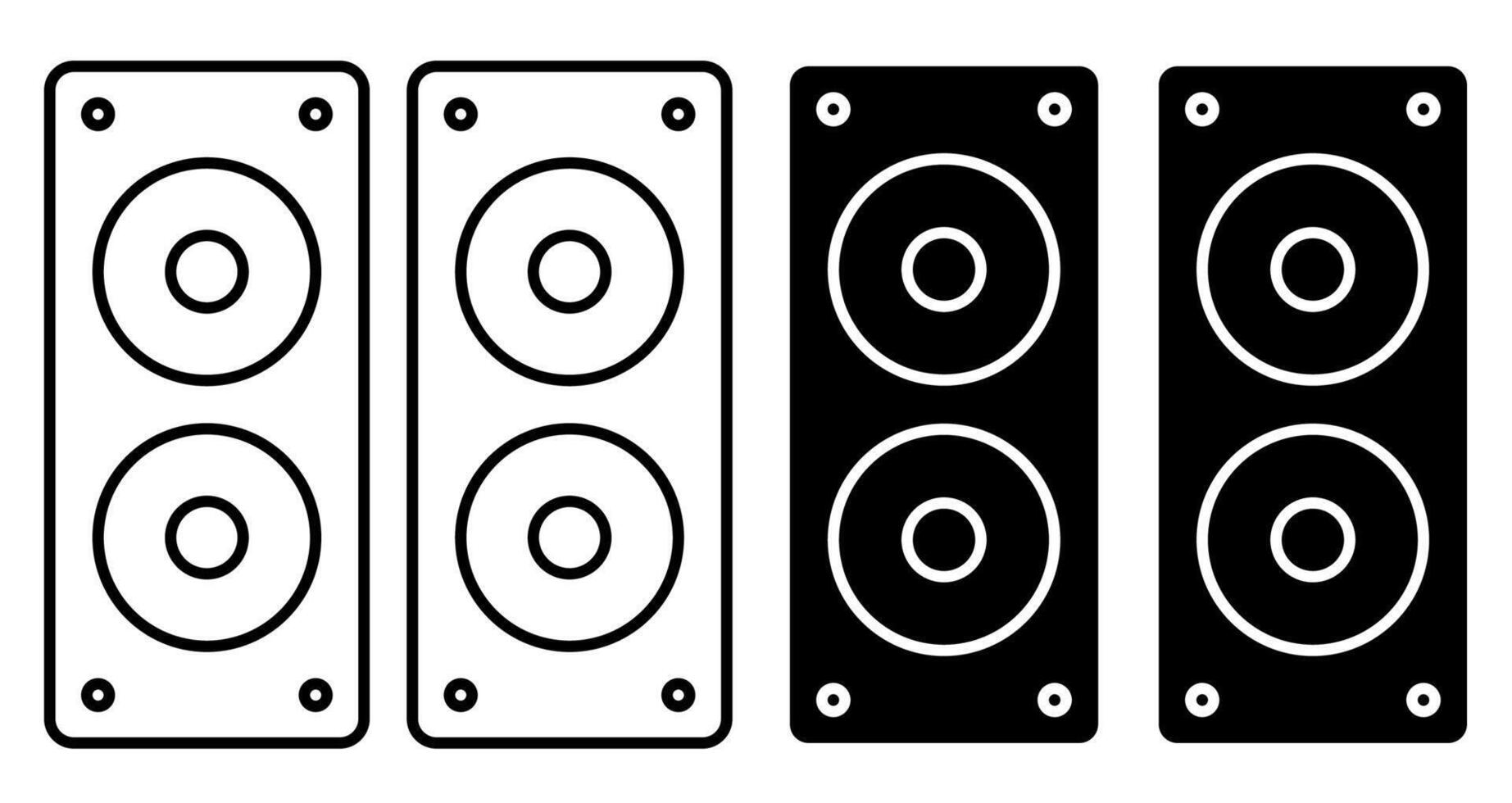 Linear icon. Musical speakers for playing music. Disco equipment. Simple black and white isolated on white background vector