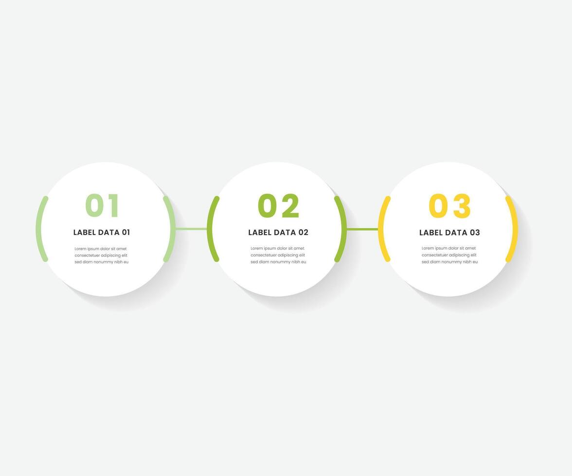 framework methodology concept for slide presentation with big outline circle horizontal with 3 point list free illustration vector