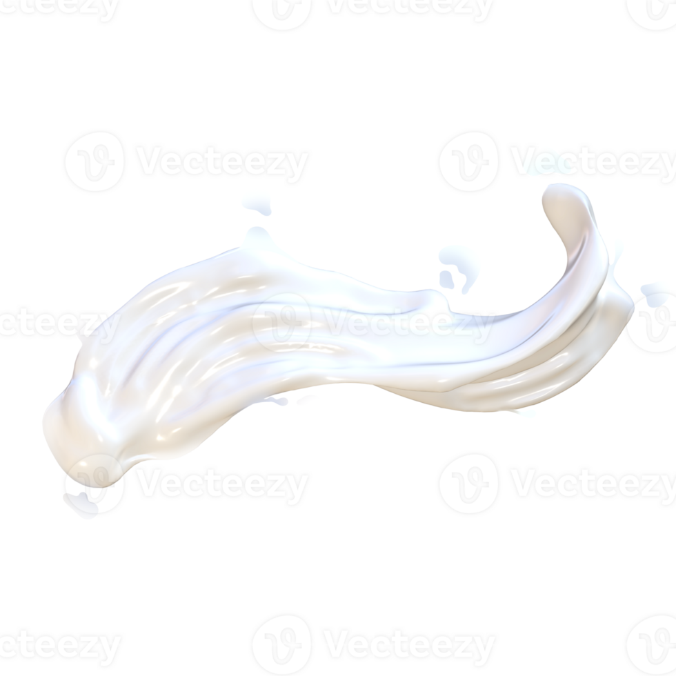 Yogurt milk splash isolated 3d render png