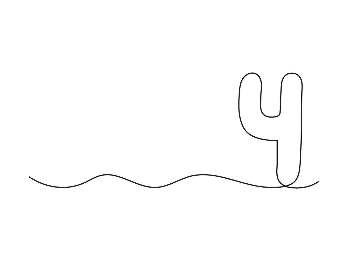 Number four, continuous one line drawing. Black hand drawn single minimalist line isolated number. line figure background vector