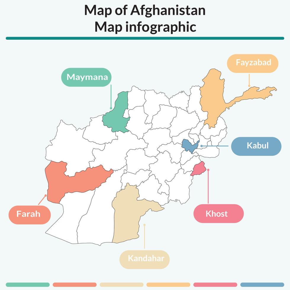 Afghanistan map infographic. Map of Afghanistan infographic. vector