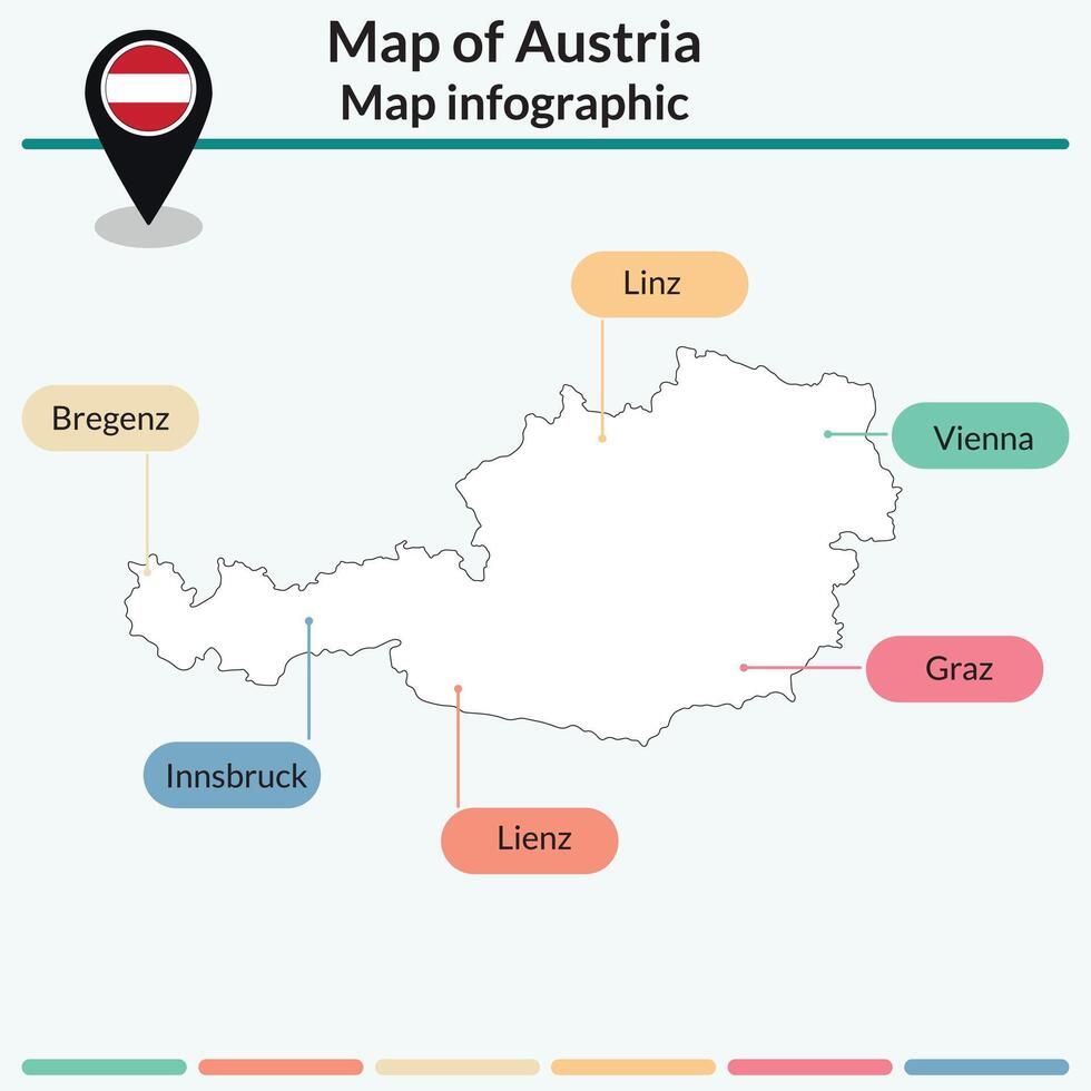 Austria map infographic vector