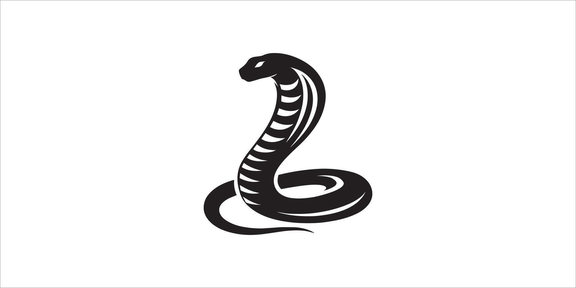 Silhouette Style Cobra Snake Illustration Bold and Dynamic Design vector