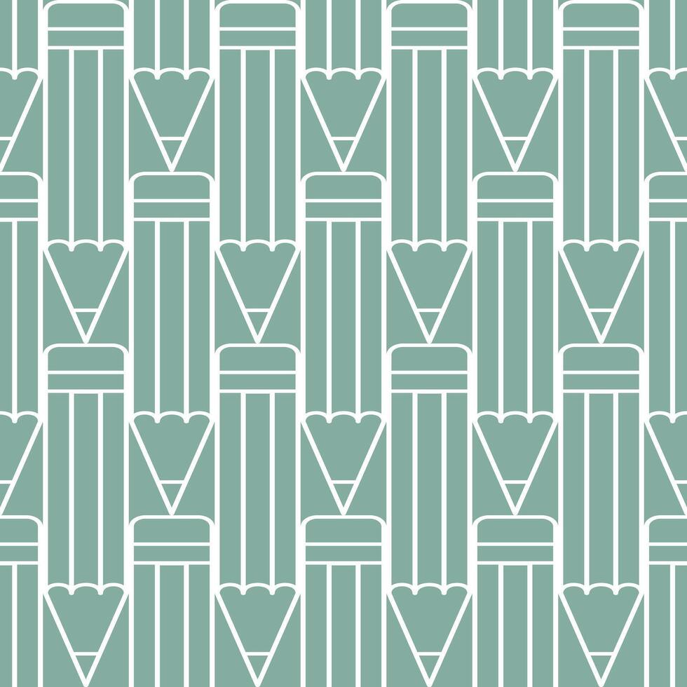 Seamless pattern of hand drawn school doodle pencils on isolated chalkboard background. Education design for back to school prints, scrapbooking, textile, home and nursery decor, paper crafts. vector