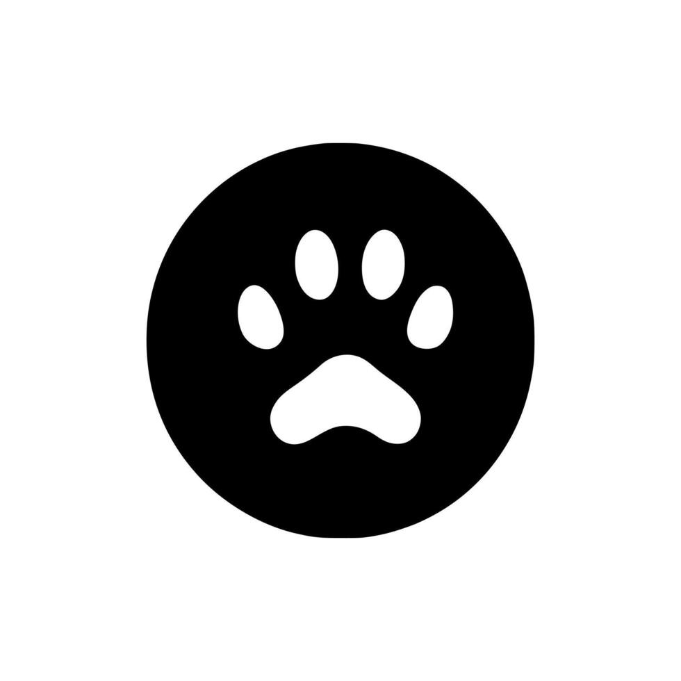 Animal paw print icon. Black Animal paw print icon on white background. illustration vector