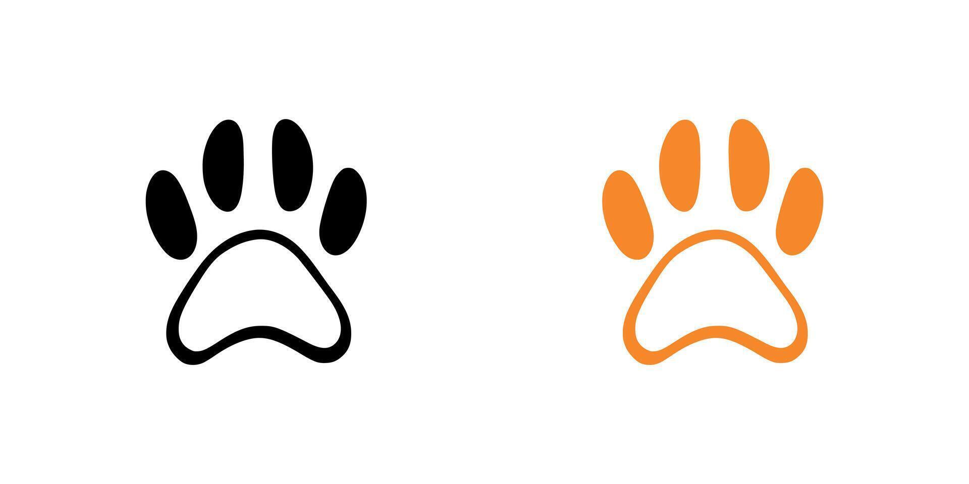 Animal paw print icon on white background. illustration in trendy flat style vector