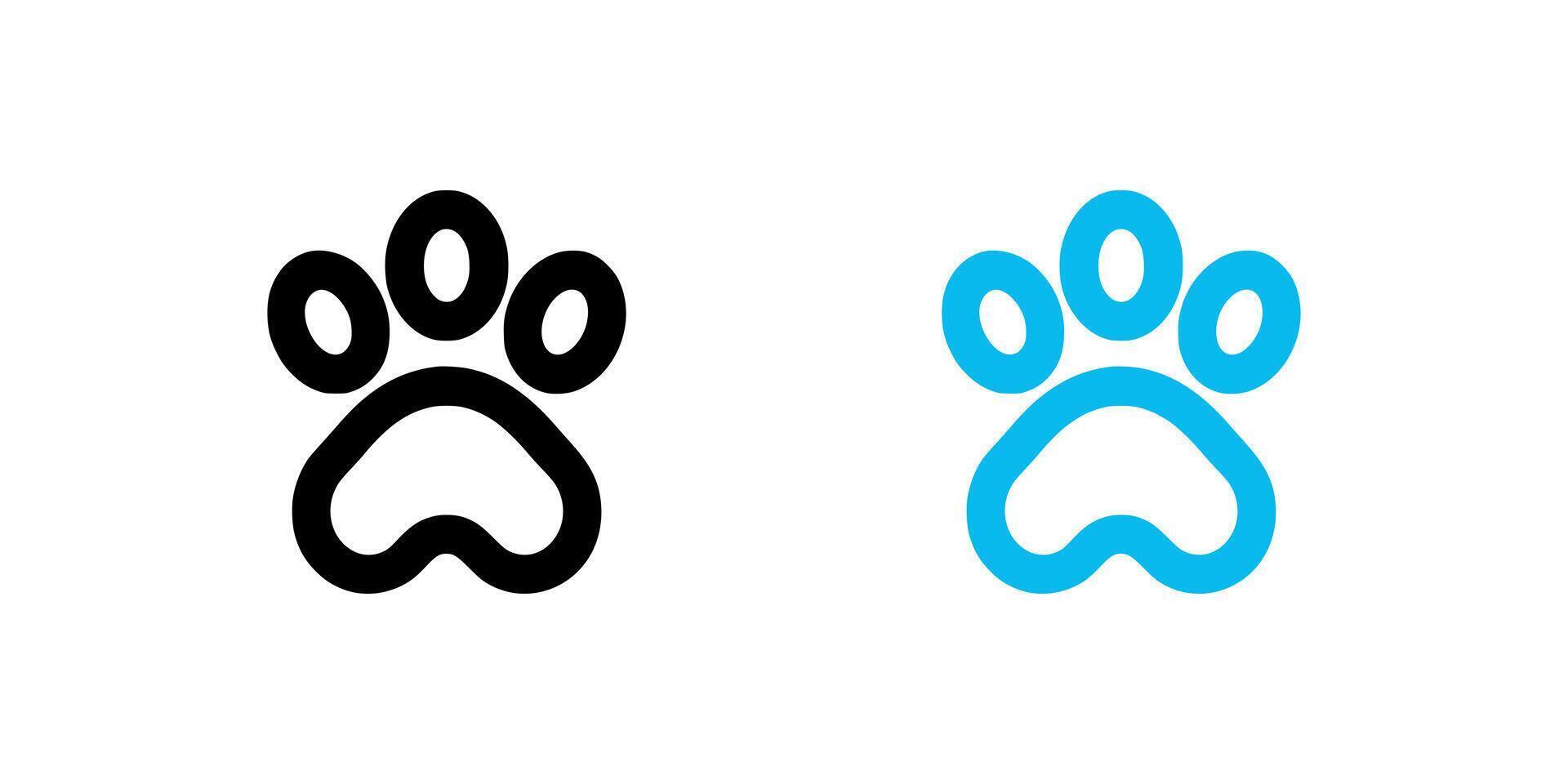 Animal paw print icon on white background. illustration in trendy flat style vector
