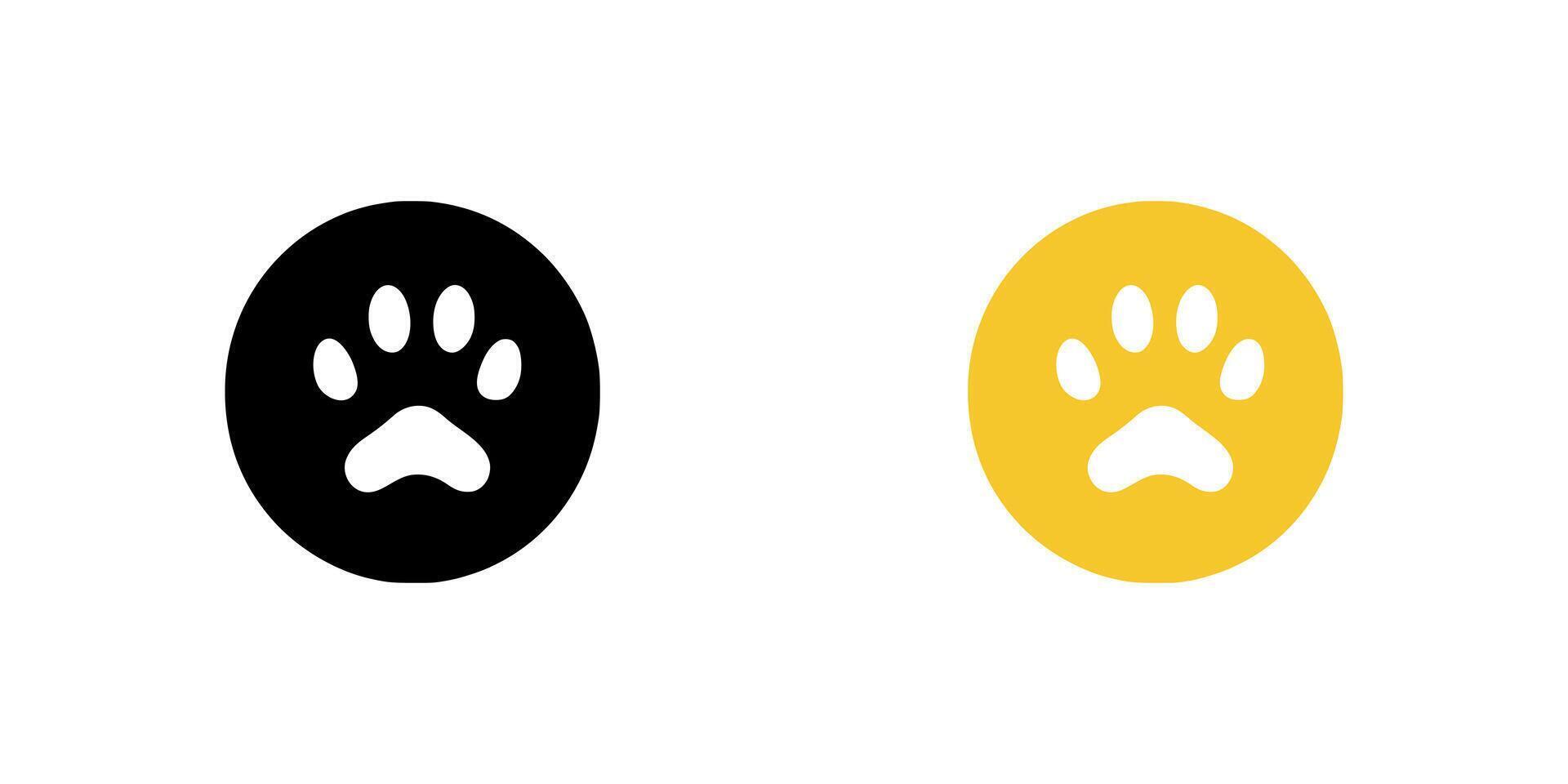 Animal paw print icon on white background. illustration in trendy flat style vector