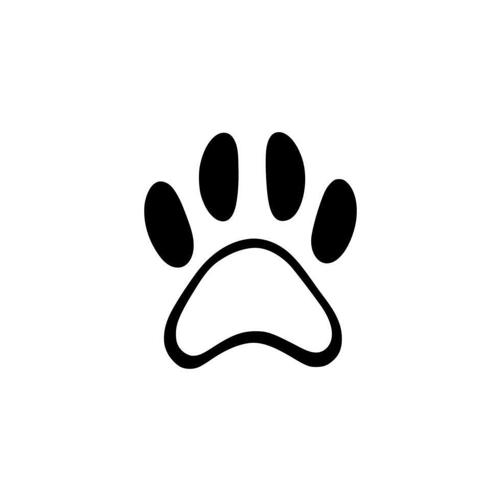 Animal paw print icon. Black Animal paw print icon on white background. illustration vector