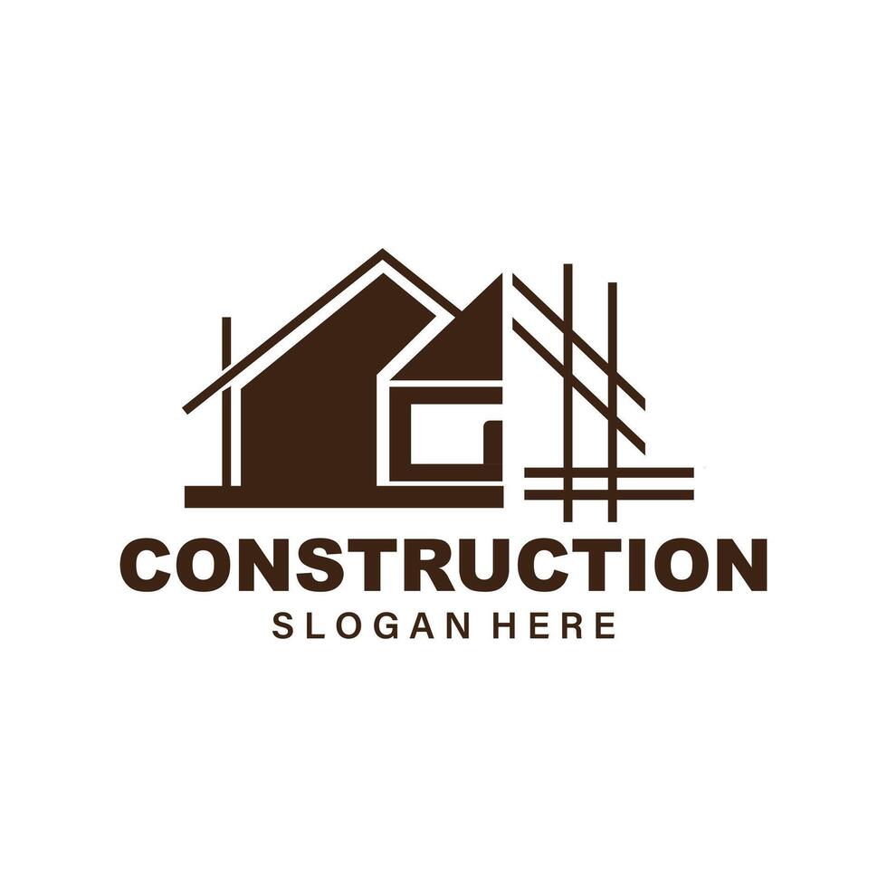 Construction logo new unique modern home house for your company vector