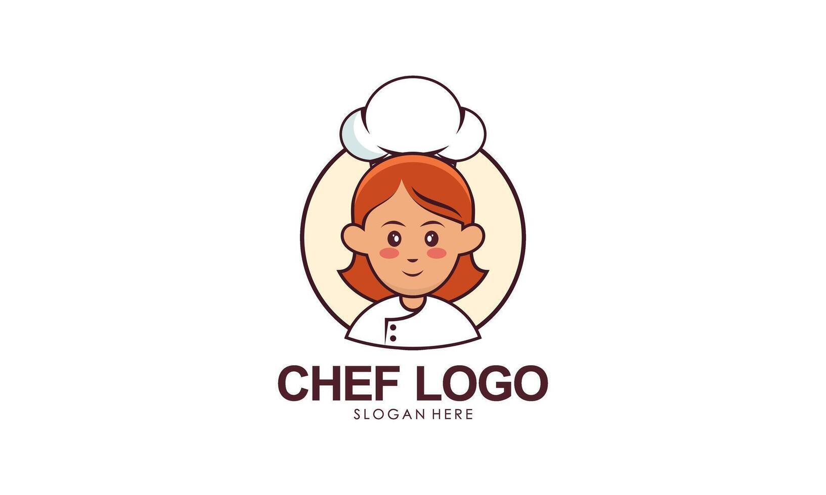 Mascot character female cheff logo collection vector