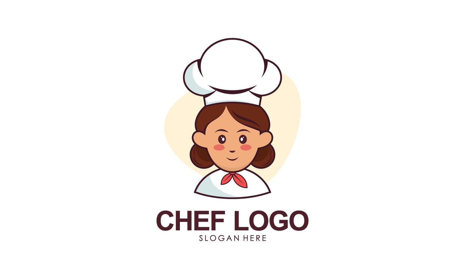 Mascot character female cheff logo collection vector