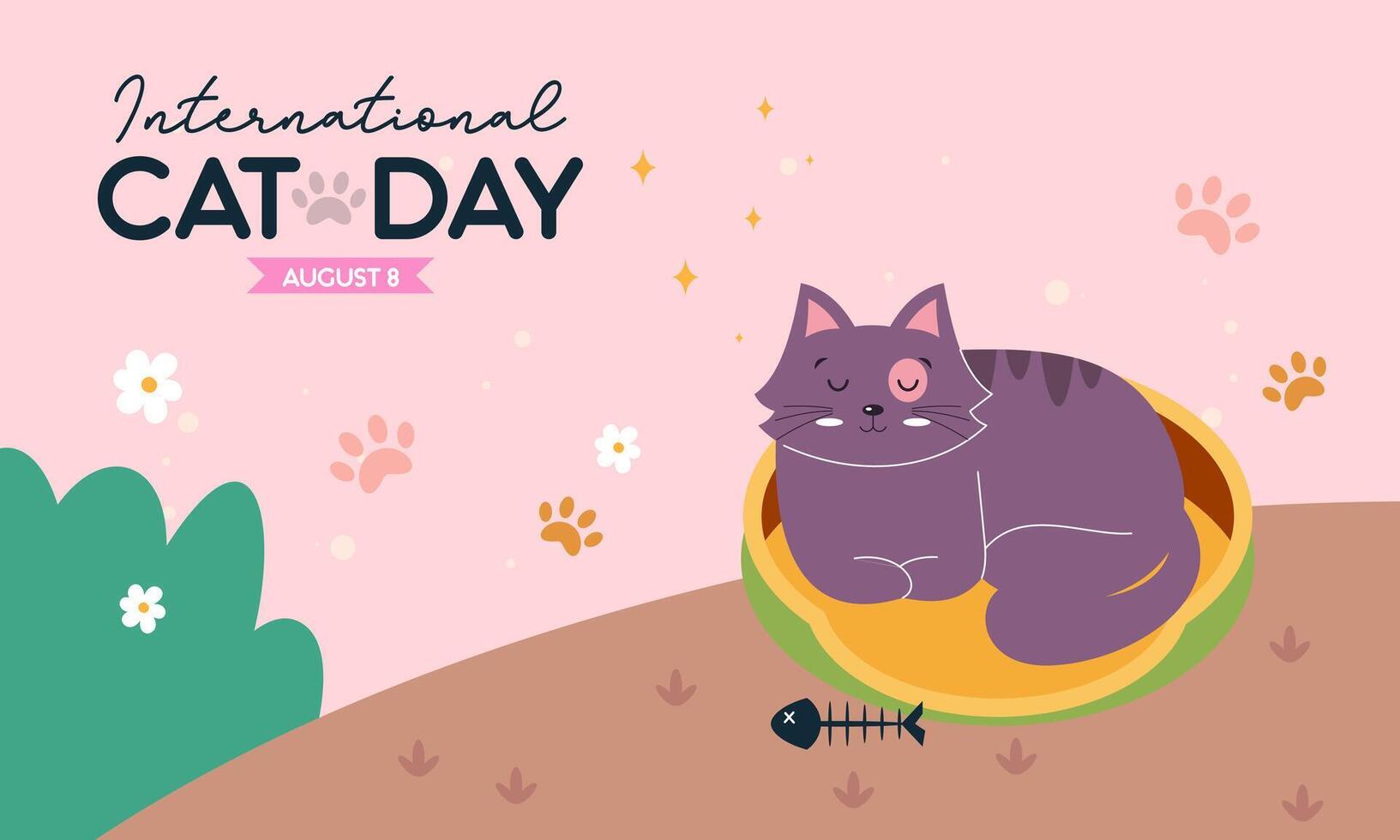 International Cat Day Illustration on August 8 vector