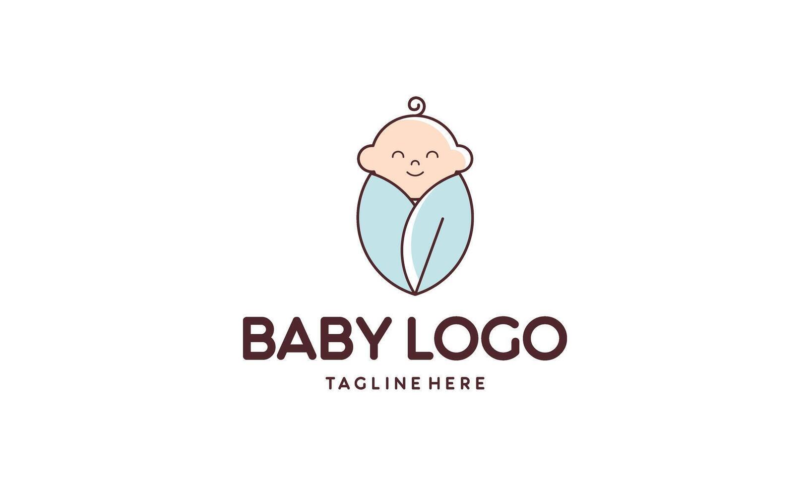 Baby mascot logo sleeping love mom comfortably vector
