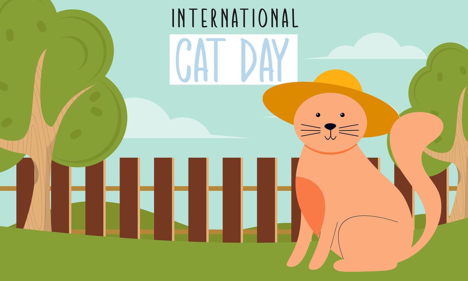 International Cat Day Illustration on August 8 vector