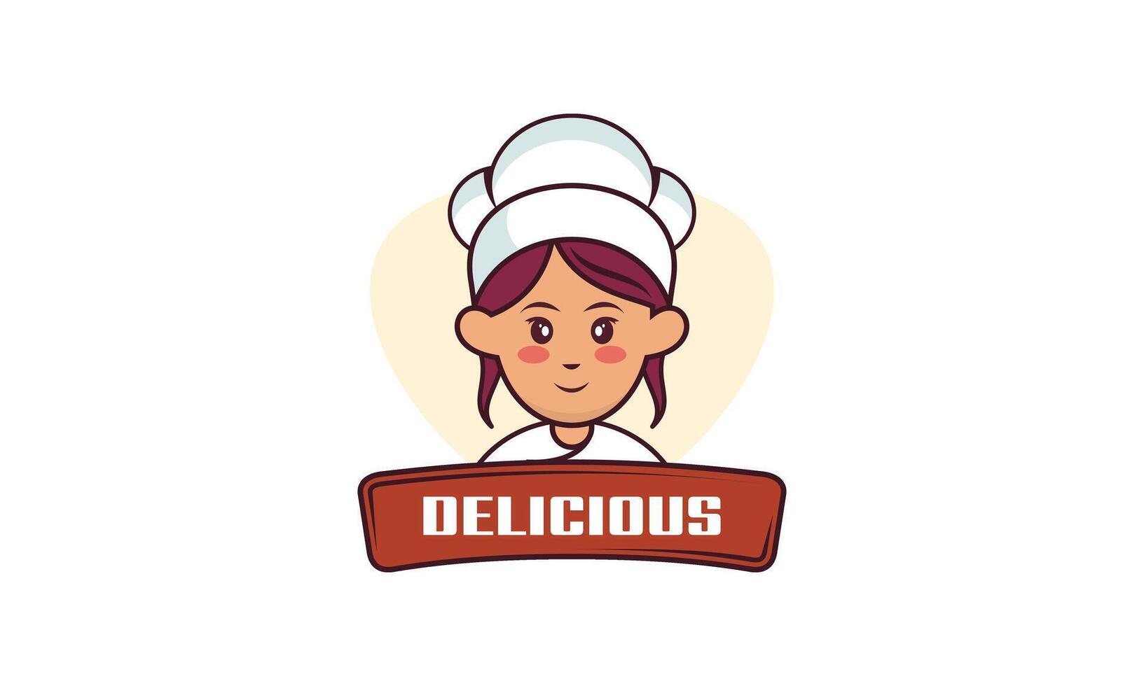 Mascot character female cheff logo collection vector