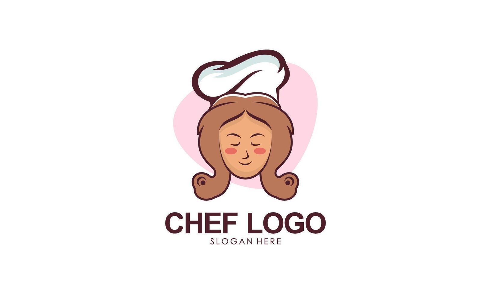 Mascot character female cheff logo collection vector