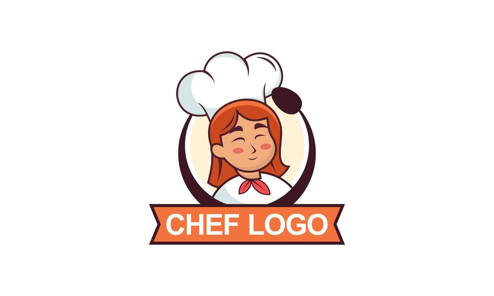 Mascot character female cheff logo collection vector