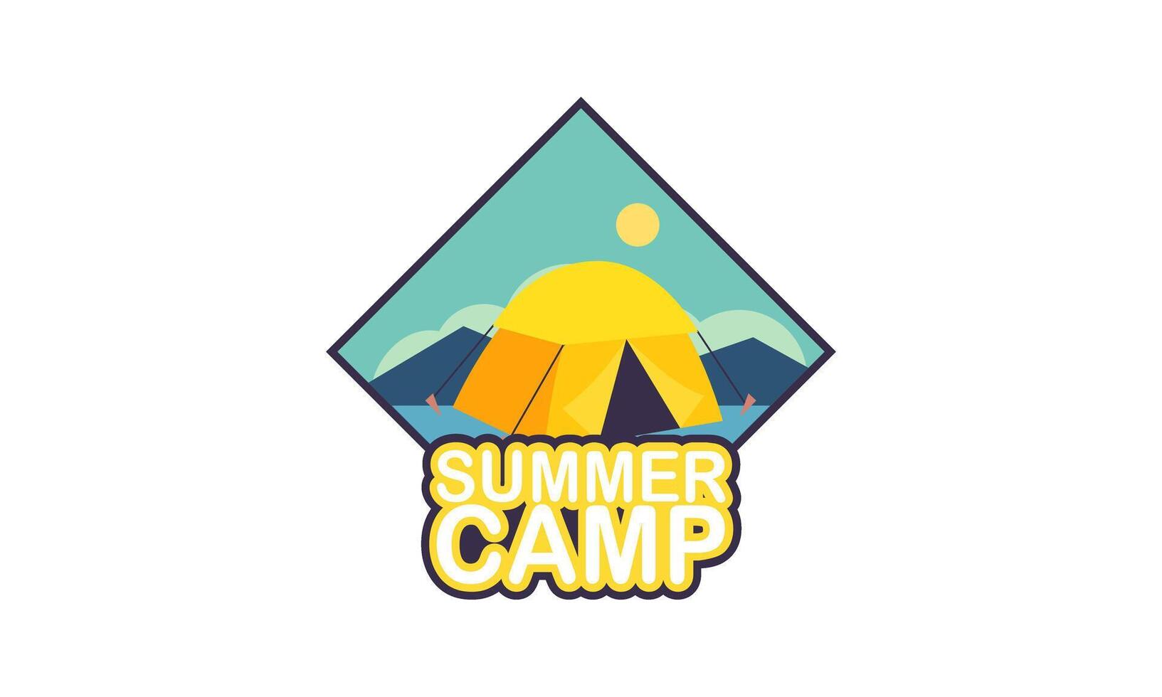 Summer camping logo isolated on background vector