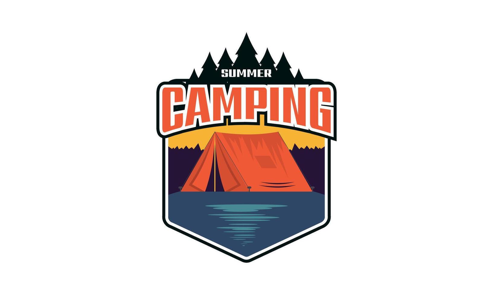 Summer camping logo isolated on background vector